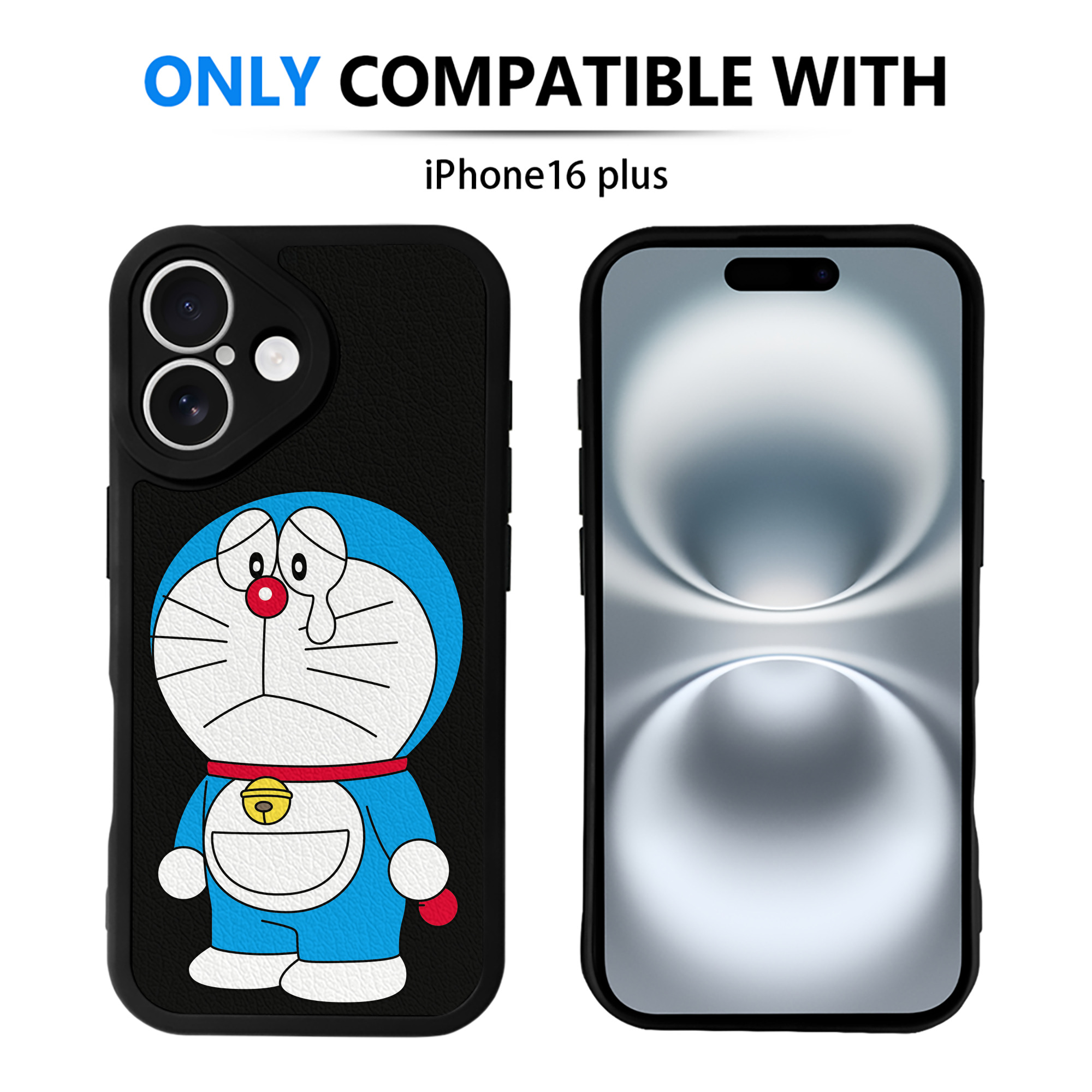 （画像用） ドラえもん Doraemon 【iPhone 16シリーズ対応】シリコンスマホケース（レザー調） 材質：シリコン
